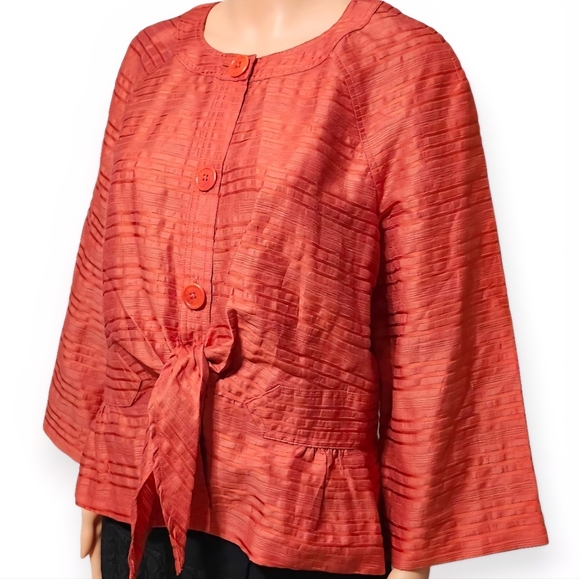 Jones New York Terracotta Button-Down Blouse - Picture 3 of 7